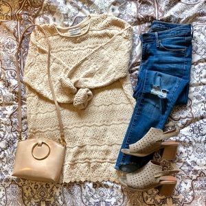 Oversized Vintage Crocheted Sweater